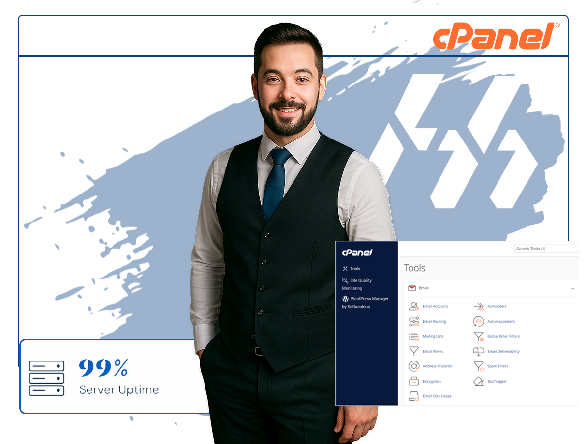 cPanel arayüzü maketi